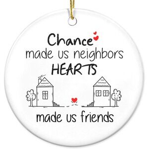 Hello Neighbor Ceramic Christmas Ornament - Funny Gift for Friends & Neighbors